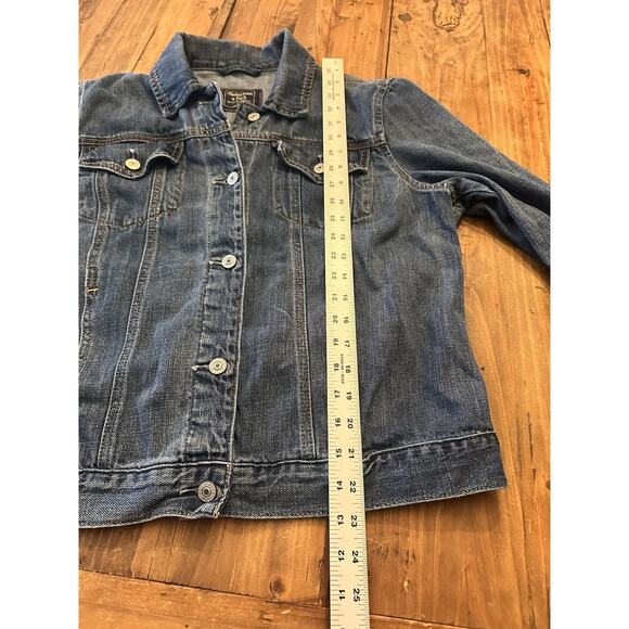 Abercrombie & Fitch Denim Jean Blue Jacket Size XL Y2K 90s Button Closure - Picture 8 of 16